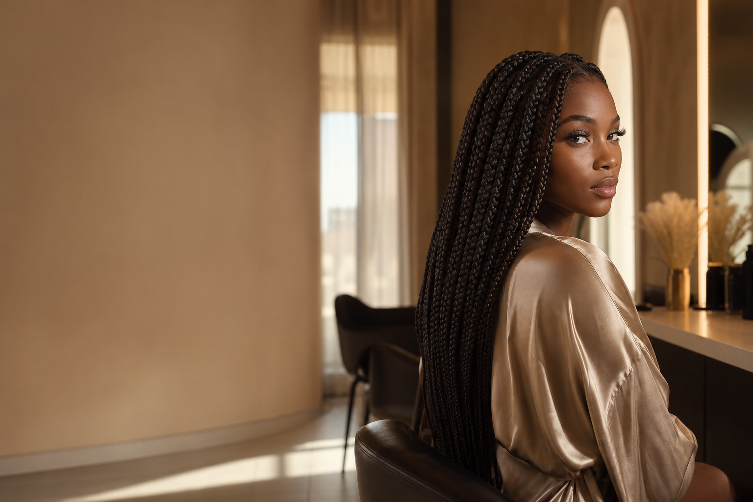 Elegant knotless braids